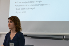Maja Dobiasz-Krysiak (Uniwersytet Warszawski) wygłosiła referat pt. "Szkoły społeczne, czyli instytucja w rękach obywateli"