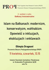 Zaproszenie na 2. wykład z cyklu Bałkany transwersalne